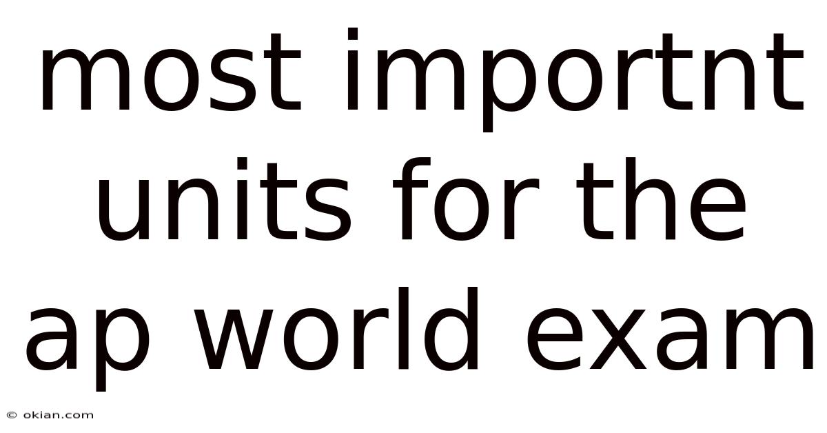 Most Importnt Units For The Ap World Exam