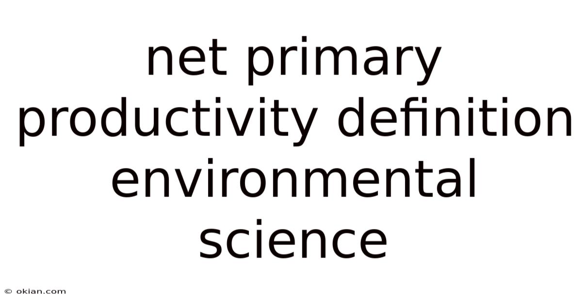 Net Primary Productivity Definition Environmental Science