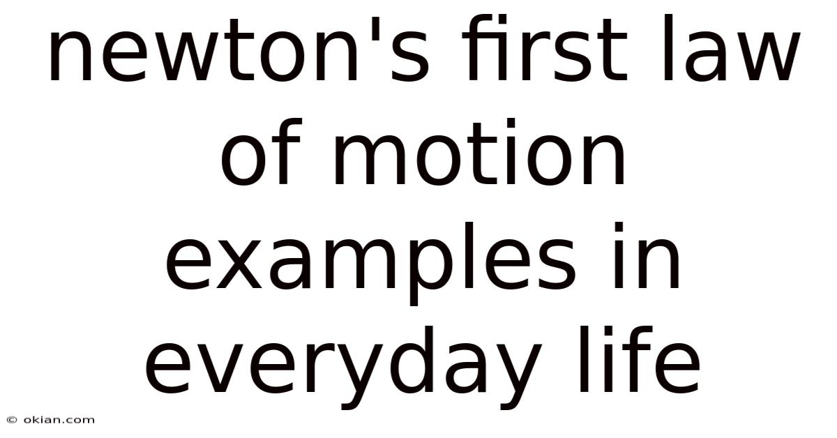 Newton's First Law Of Motion Examples In Everyday Life