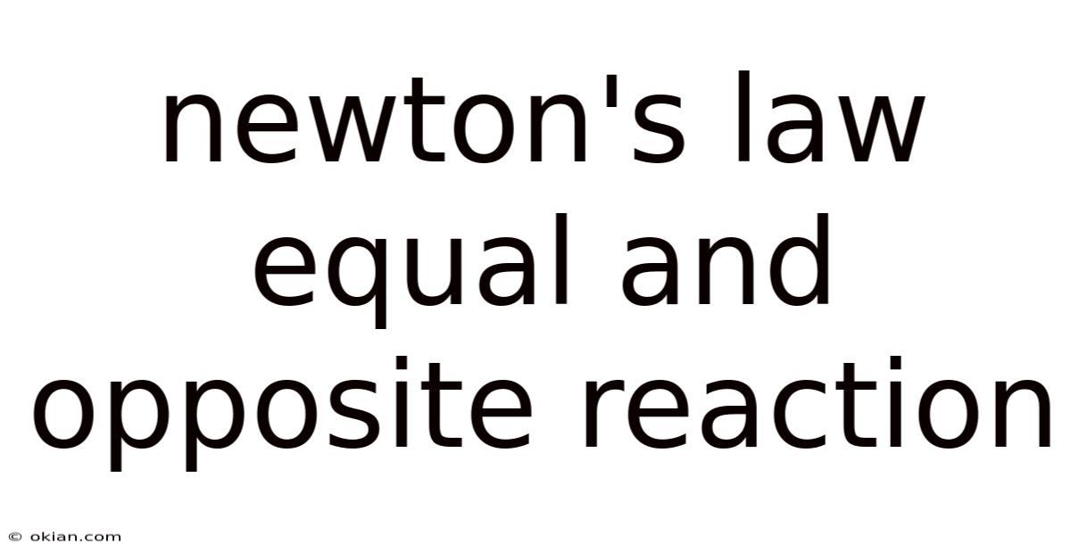Newton's Law Equal And Opposite Reaction