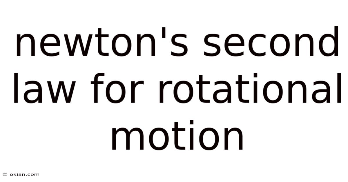 Newton's Second Law For Rotational Motion