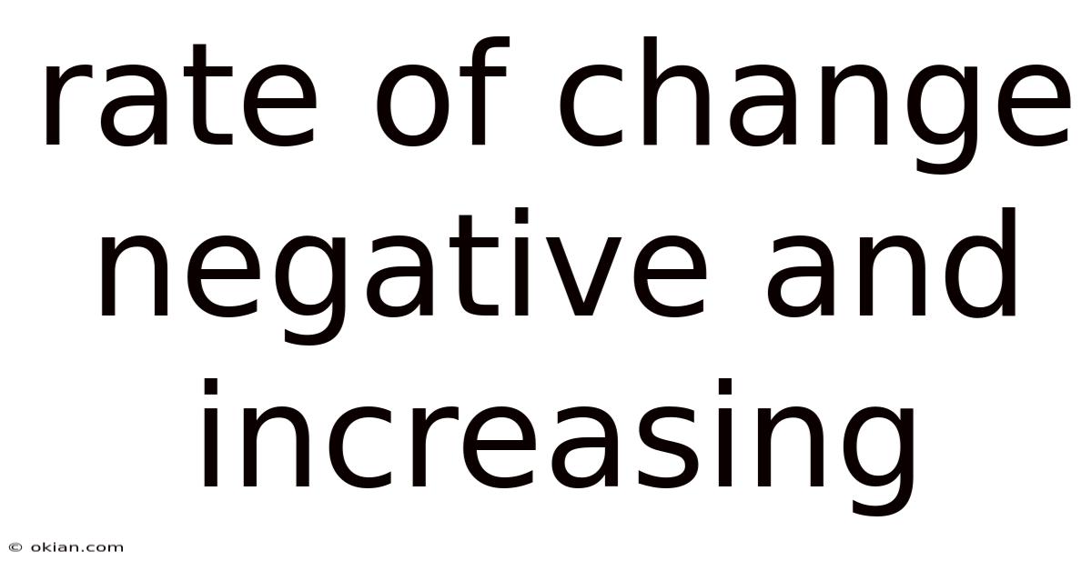 Rate Of Change Negative And Increasing