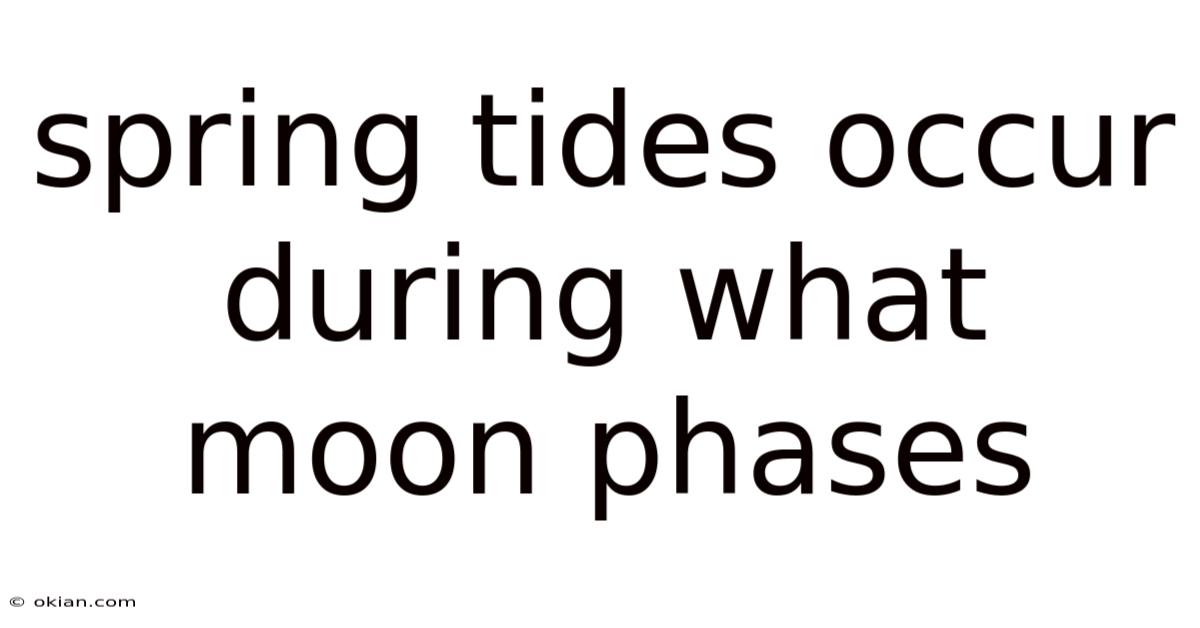 Spring Tides Occur During What Moon Phases