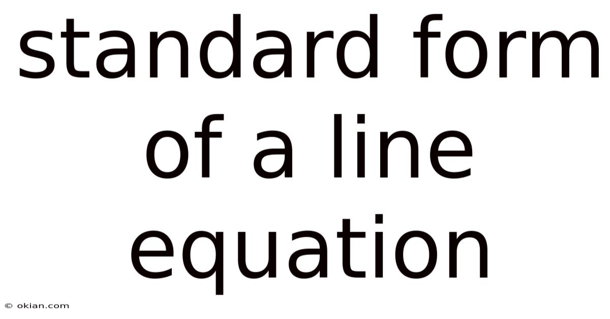 Standard Form Of A Line Equation