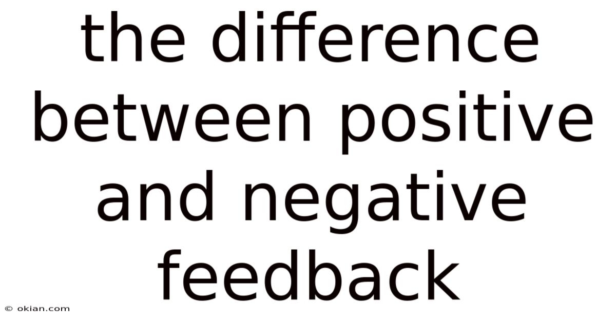 The Difference Between Positive And Negative Feedback