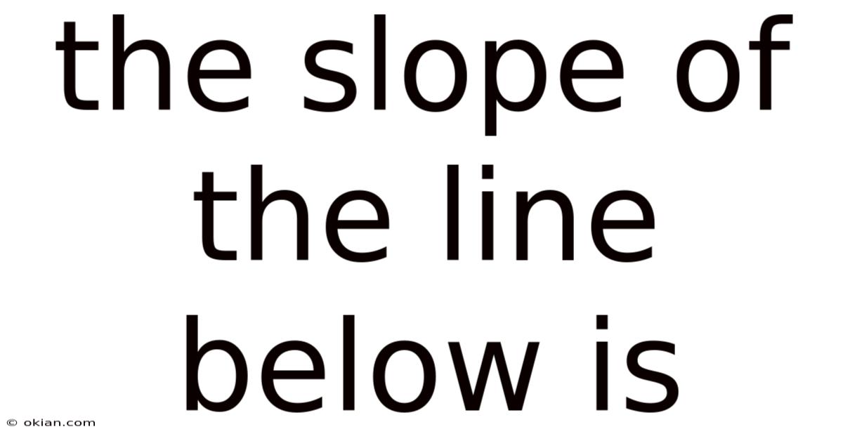 The Slope Of The Line Below Is