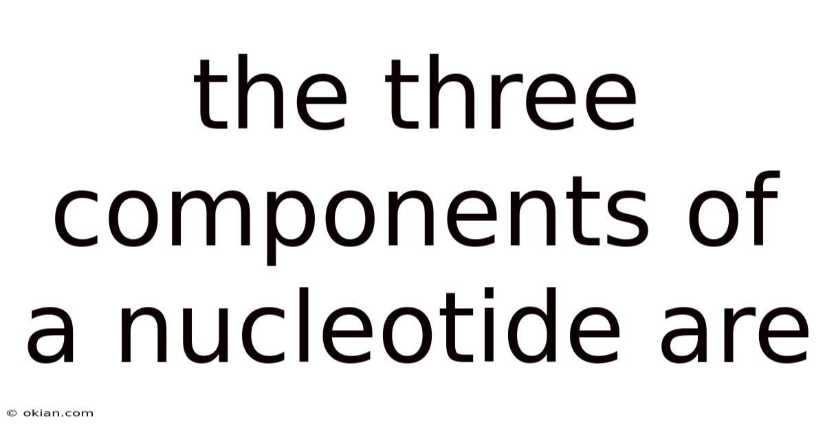 The Three Components Of A Nucleotide Are