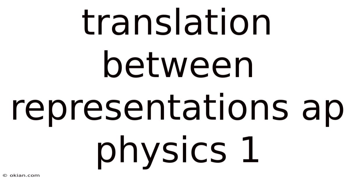Translation Between Representations Ap Physics 1