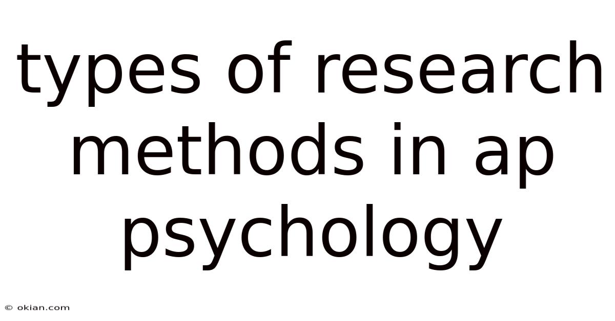 Types Of Research Methods In Ap Psychology