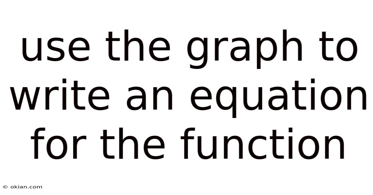 Use The Graph To Write An Equation For The Function