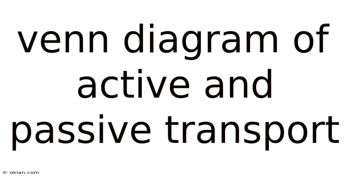 Venn Diagram Of Active And Passive Transport