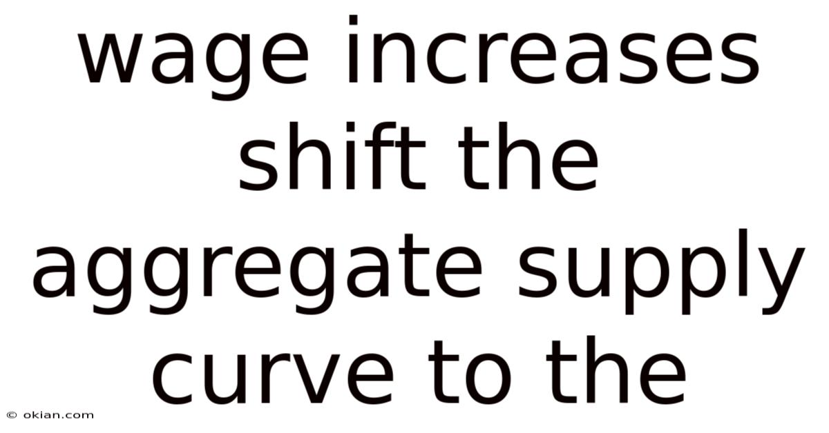Wage Increases Shift The Aggregate Supply Curve To The