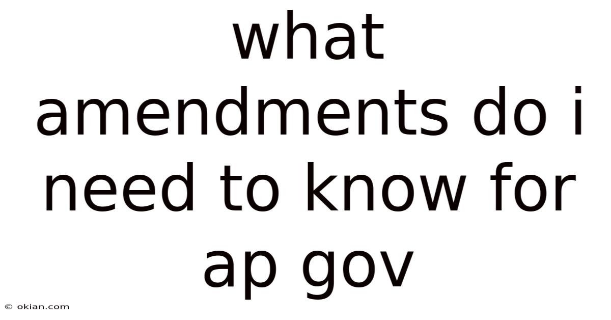 What Amendments Do I Need To Know For Ap Gov