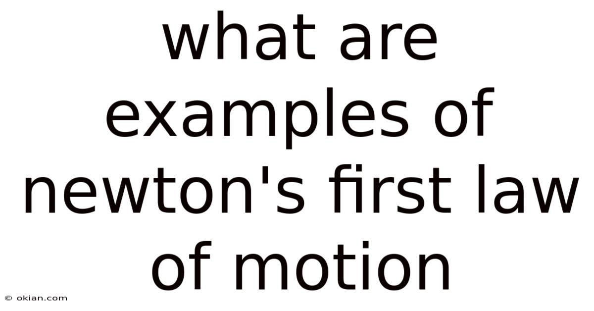 What Are Examples Of Newton's First Law Of Motion