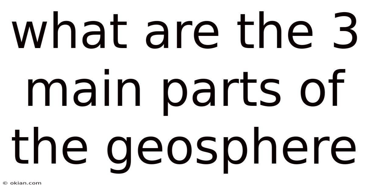 What Are The 3 Main Parts Of The Geosphere