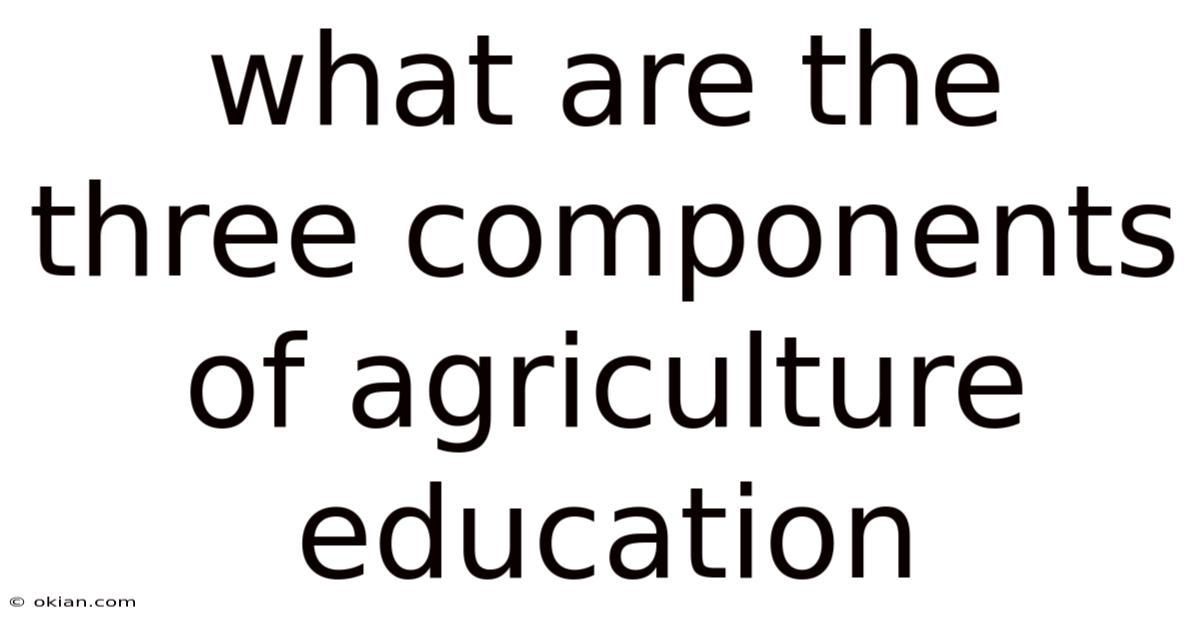 What Are The Three Components Of Agriculture Education