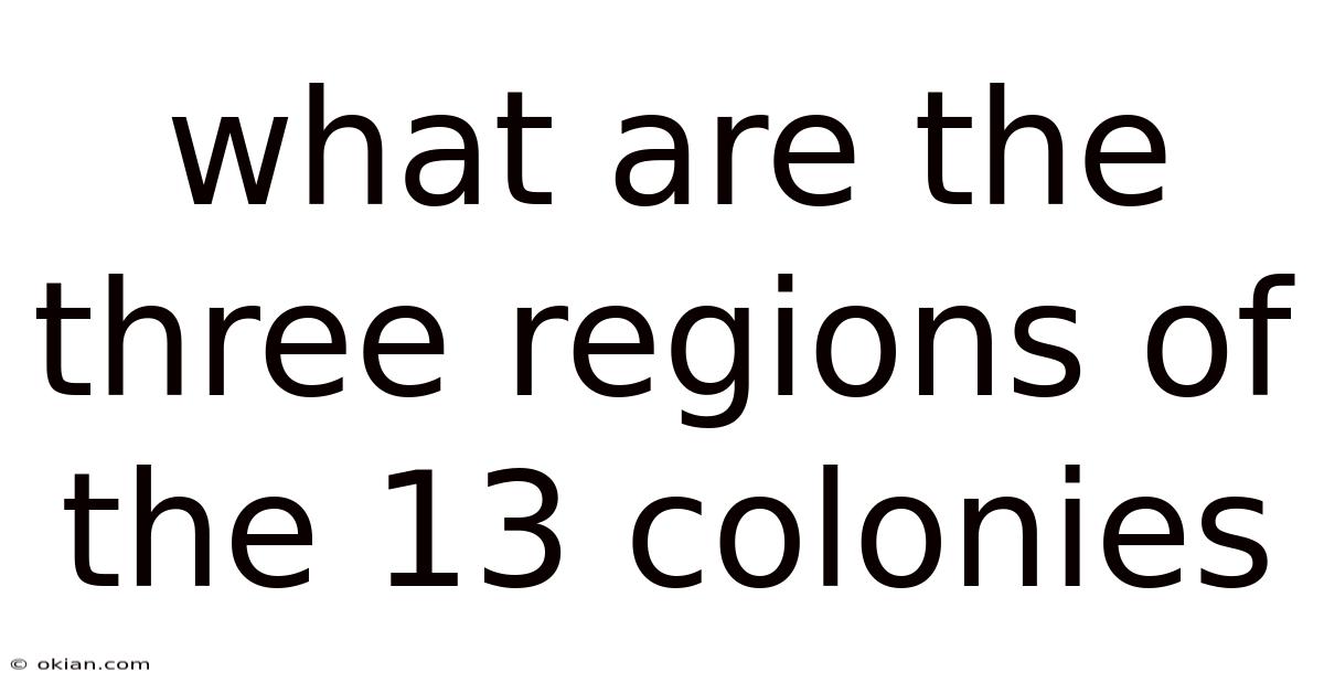 What Are The Three Regions Of The 13 Colonies
