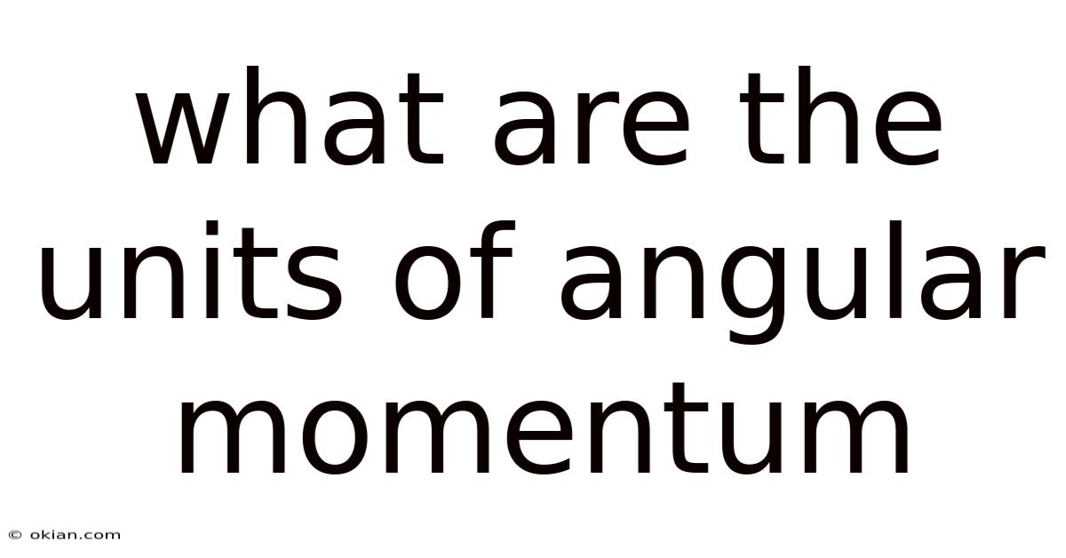 What Are The Units Of Angular Momentum