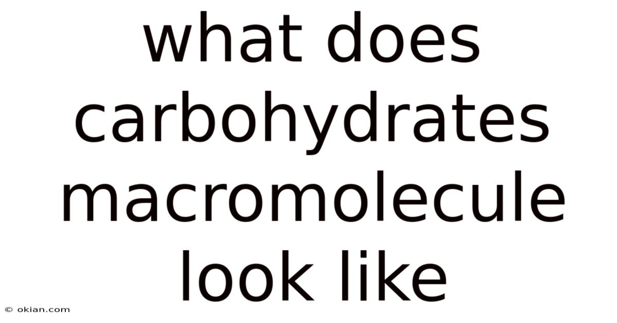What Does Carbohydrates Macromolecule Look Like