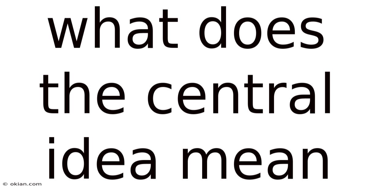 What Does The Central Idea Mean