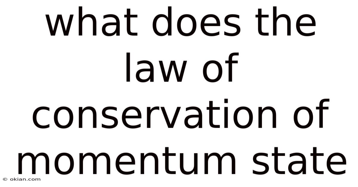 What Does The Law Of Conservation Of Momentum State