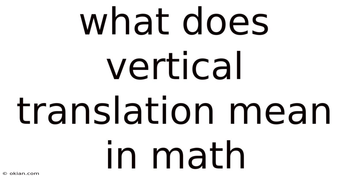 What Does Vertical Translation Mean In Math