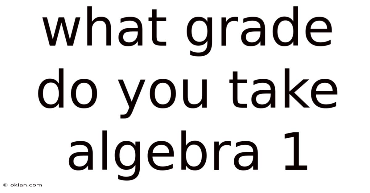 What Grade Do You Take Algebra 1