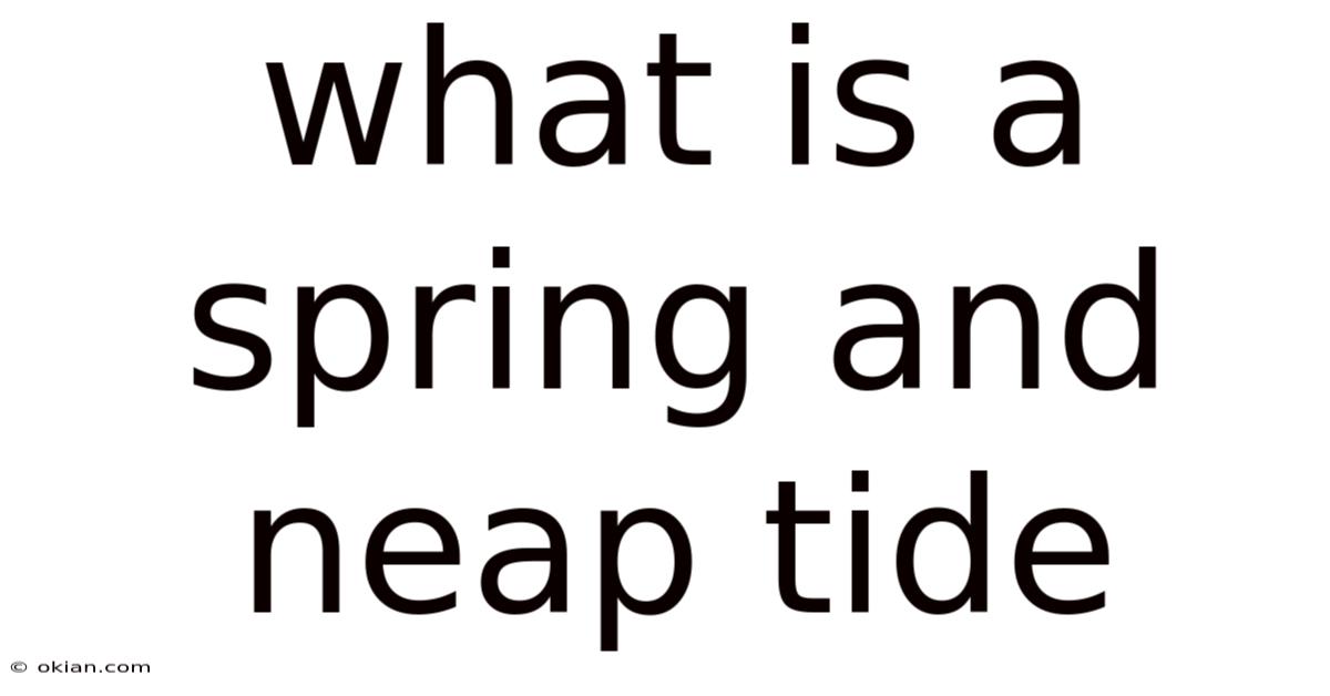 What Is A Spring And Neap Tide