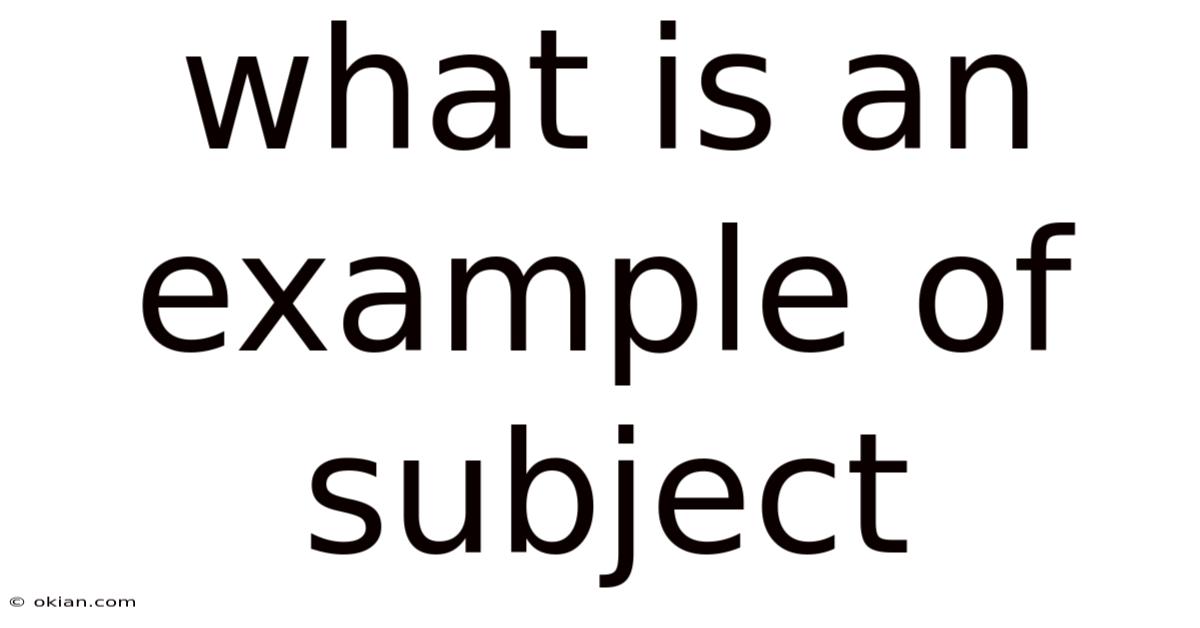 What Is An Example Of Subject
