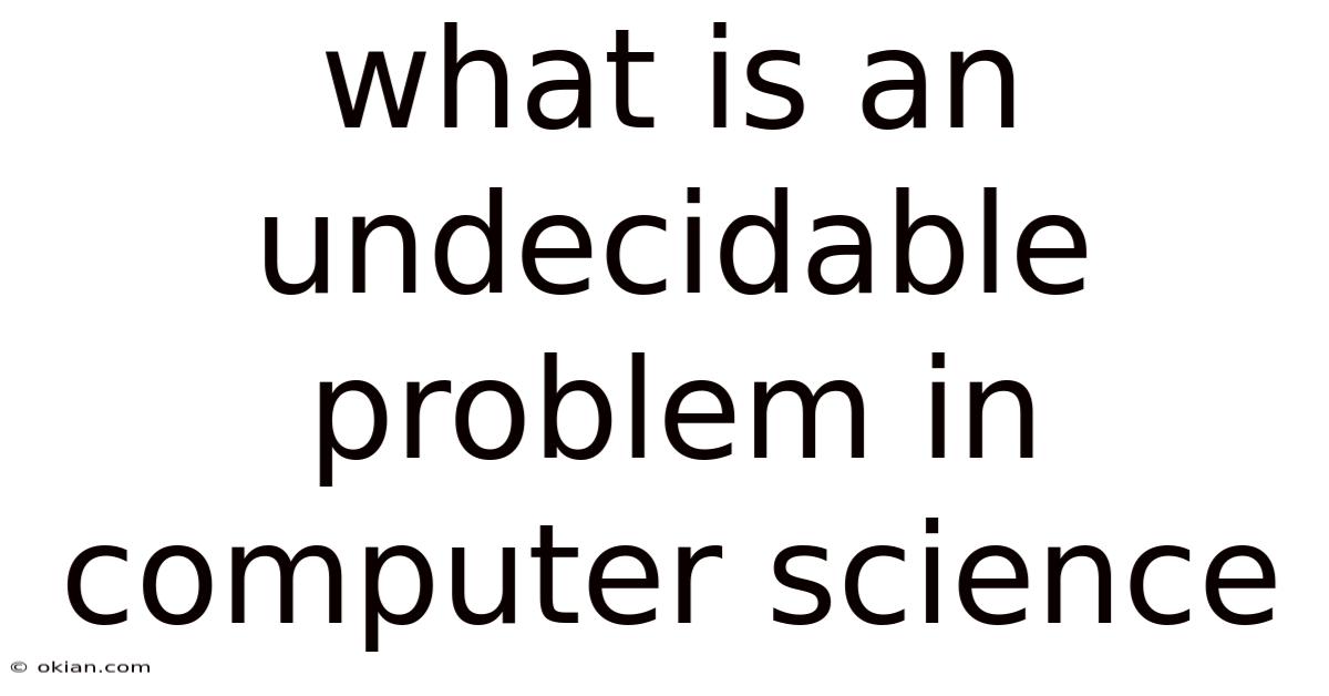 What Is An Undecidable Problem In Computer Science