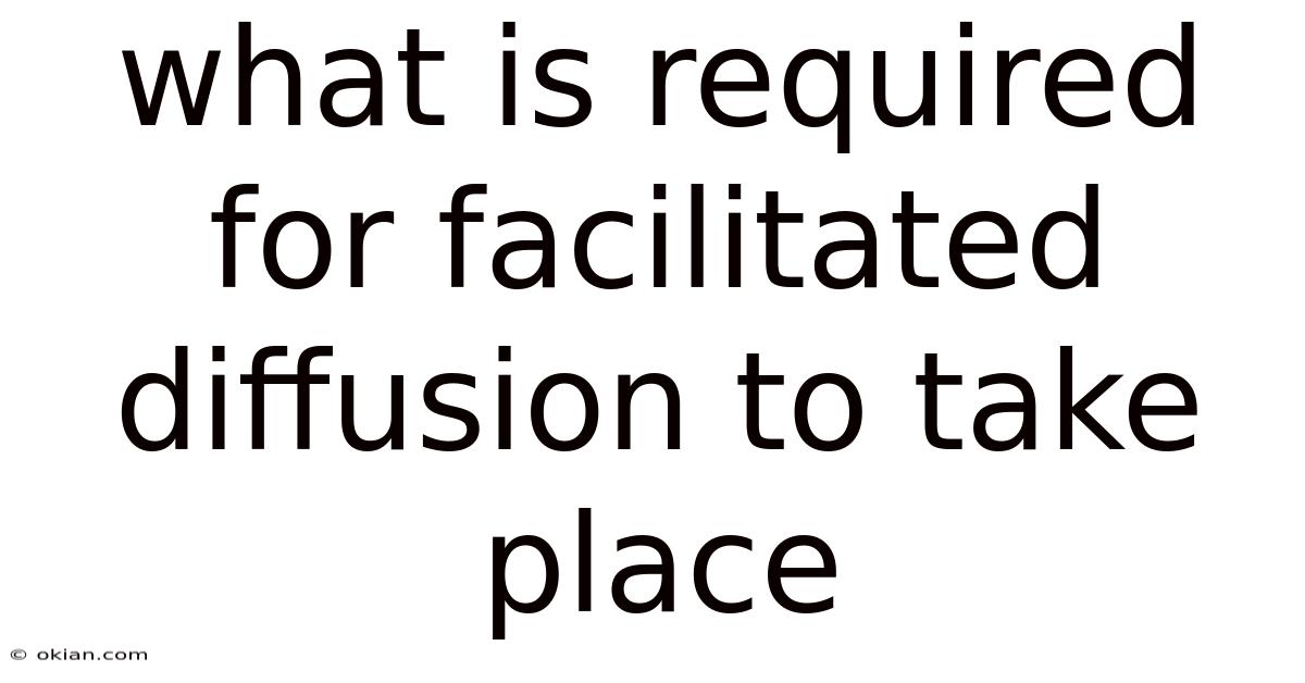 What Is Required For Facilitated Diffusion To Take Place
