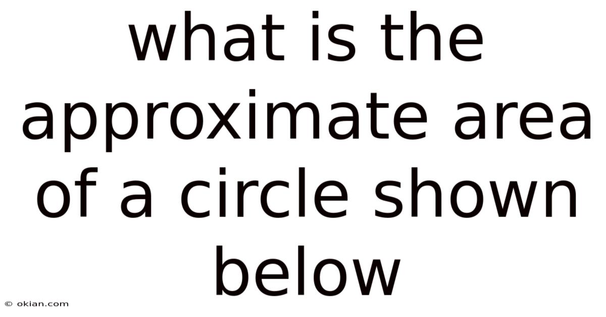 What Is The Approximate Area Of A Circle Shown Below