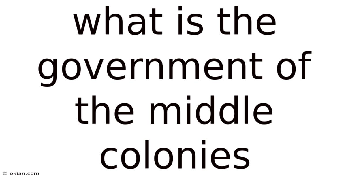 What Is The Government Of The Middle Colonies
