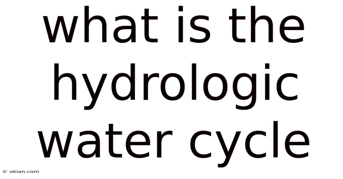 What Is The Hydrologic Water Cycle