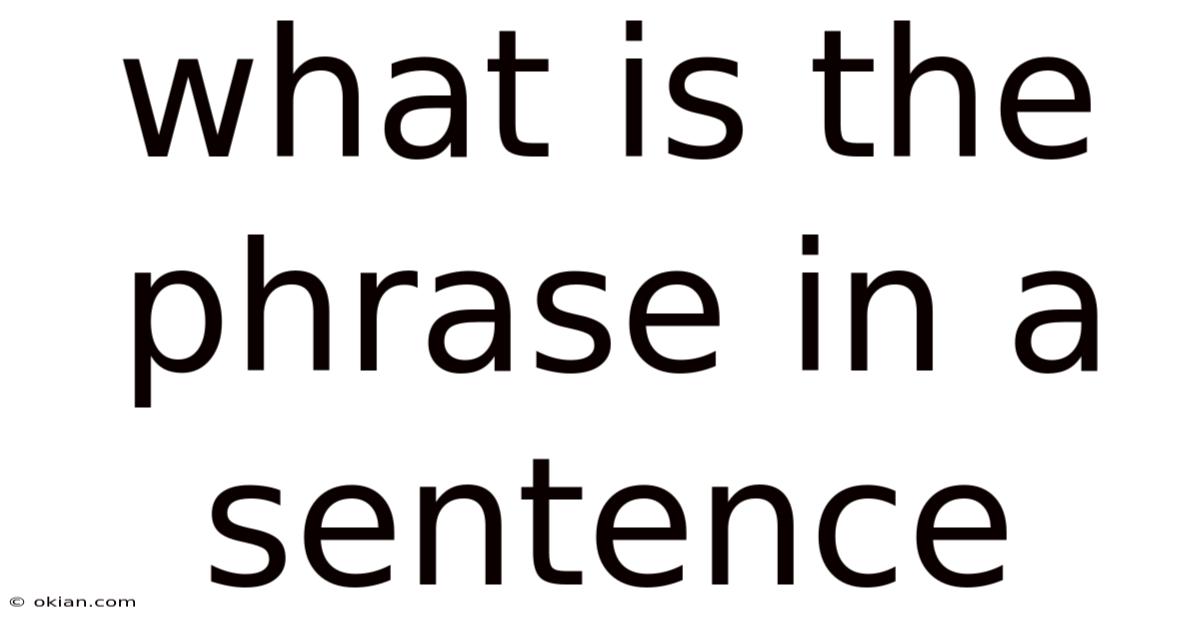 What Is The Phrase In A Sentence