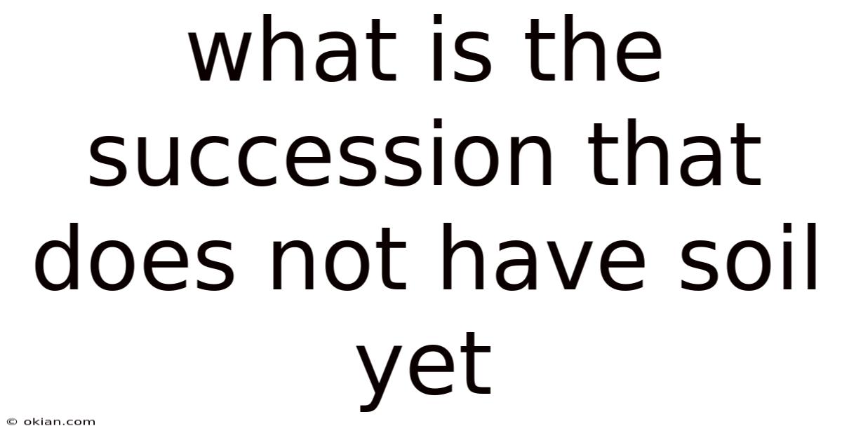 What Is The Succession That Does Not Have Soil Yet