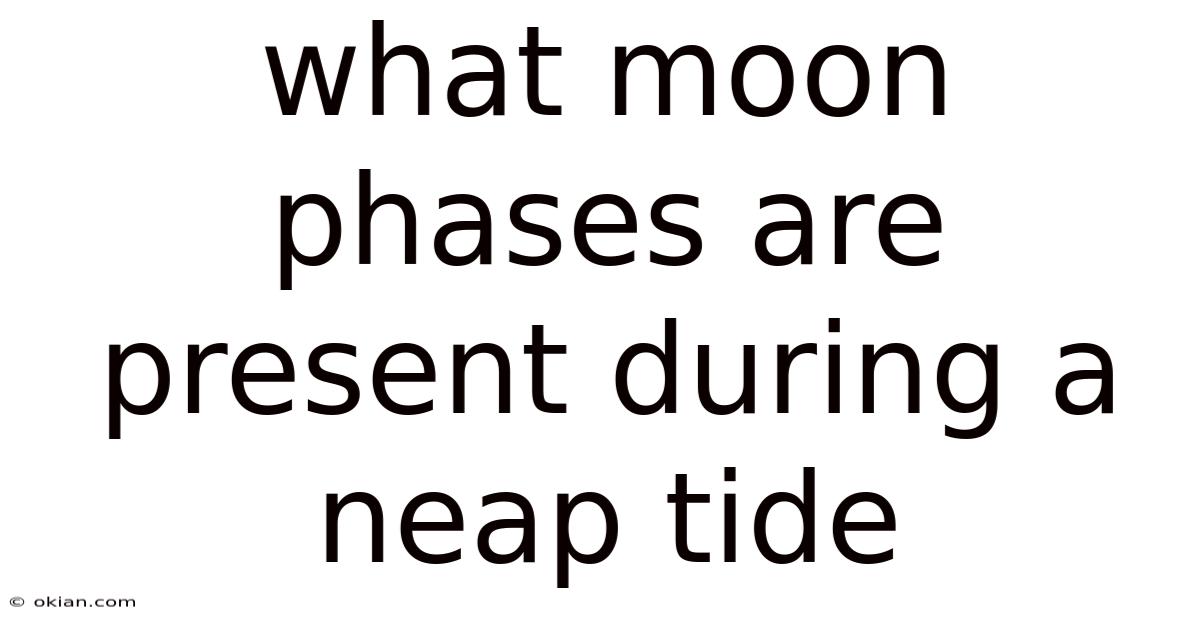 What Moon Phases Are Present During A Neap Tide