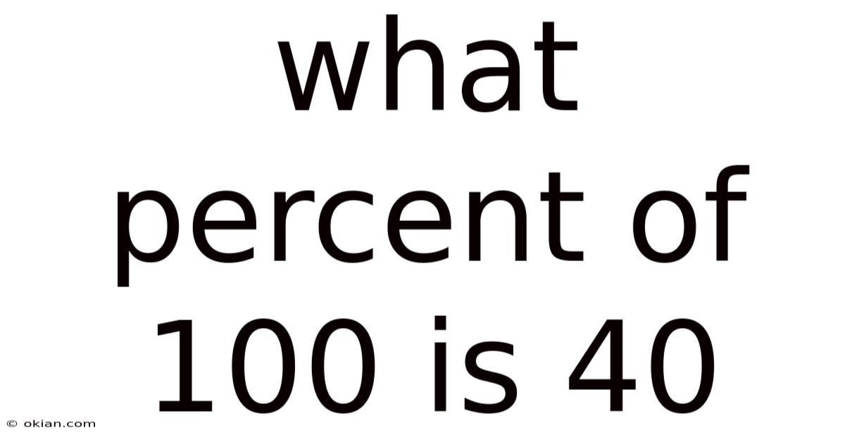 What Percent Of 100 Is 40