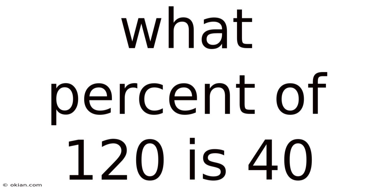 What Percent Of 120 Is 40