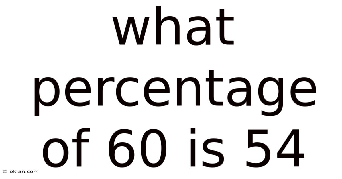 What Percentage Of 60 Is 54