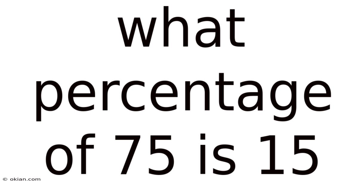 What Percentage Of 75 Is 15