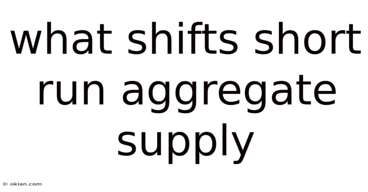What Shifts Short Run Aggregate Supply