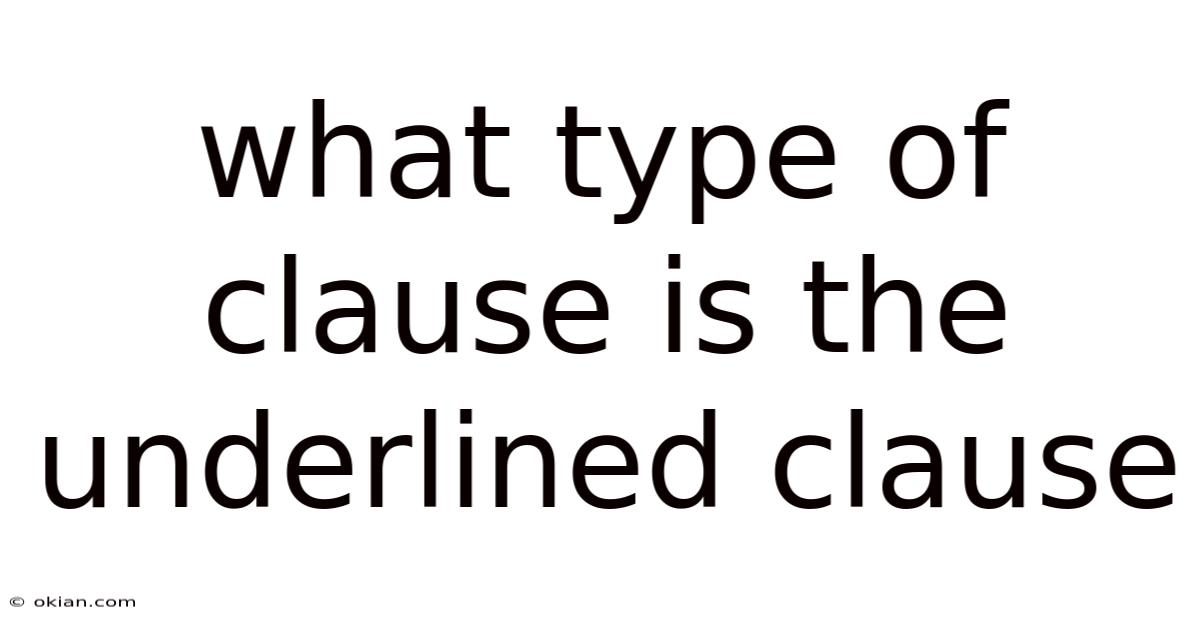 What Type Of Clause Is The Underlined Clause