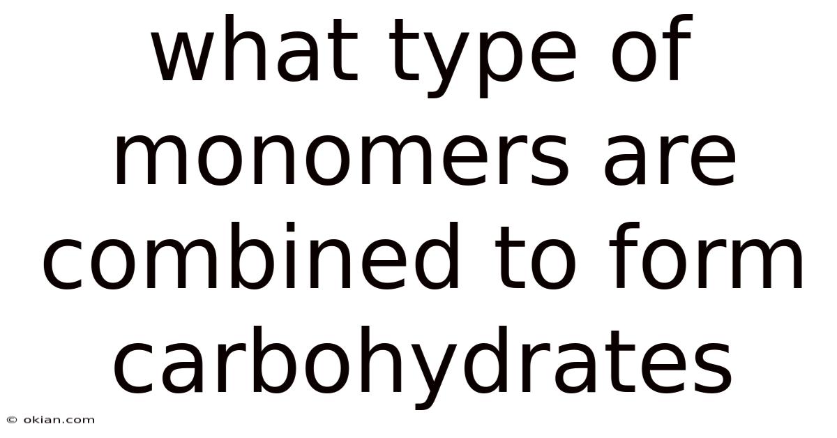 What Type Of Monomers Are Combined To Form Carbohydrates