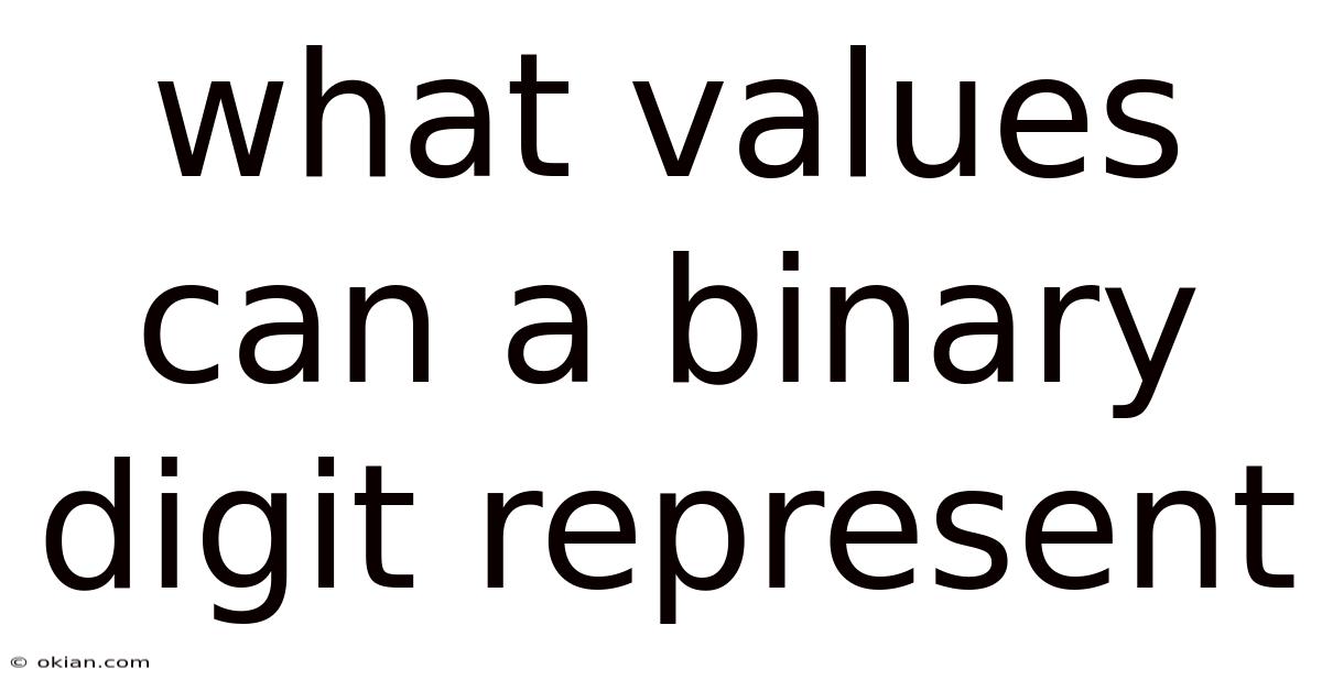 What Values Can A Binary Digit Represent