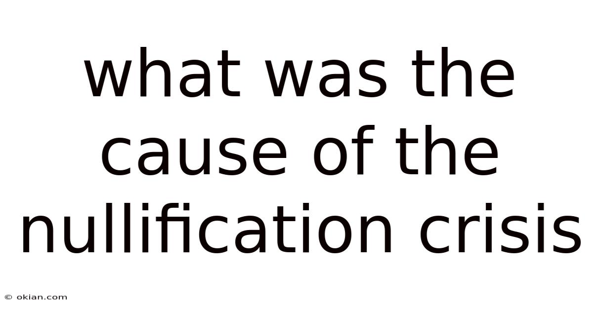 What Was The Cause Of The Nullification Crisis