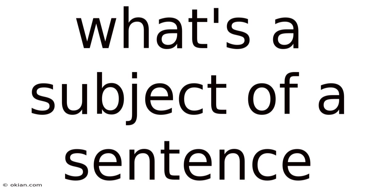 What's A Subject Of A Sentence