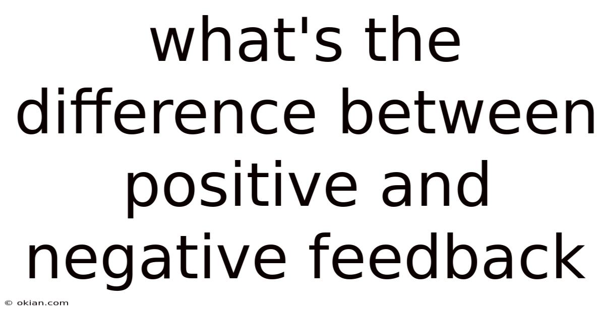 What's The Difference Between Positive And Negative Feedback