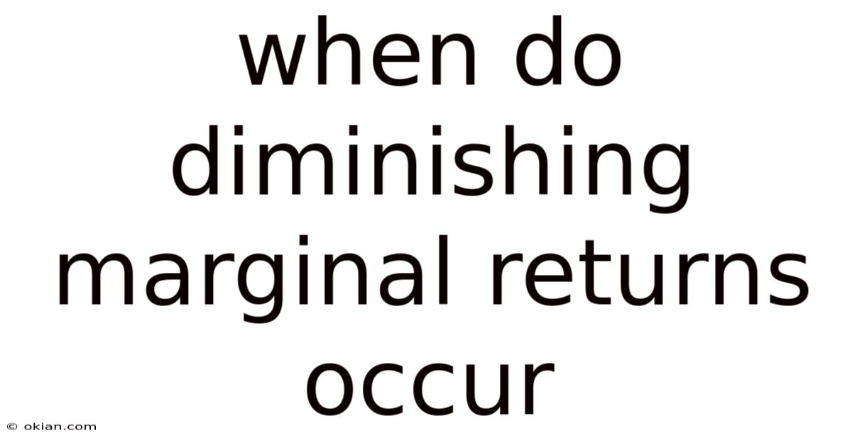 When Do Diminishing Marginal Returns Occur