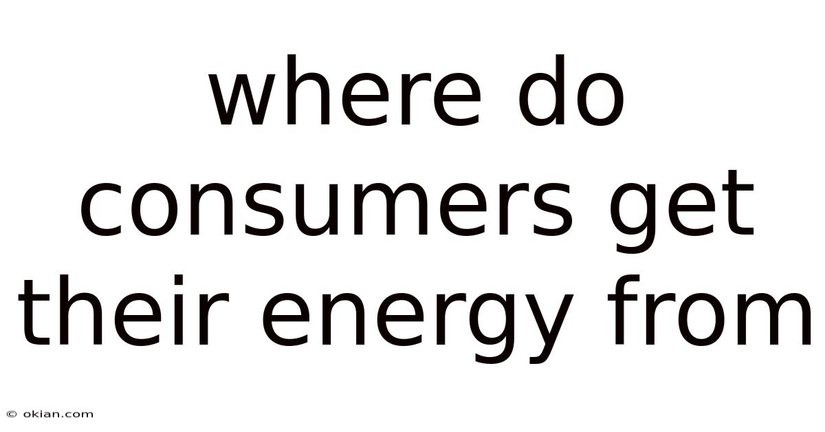 Where Do Consumers Get Their Energy From